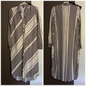 😍ANN TAYLOR Striped Button Up Shirt Dress😍